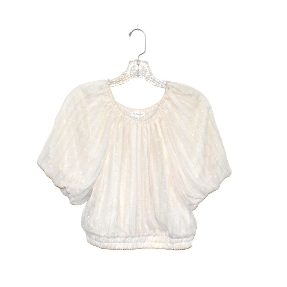 By The River Swiss Dot Boho Summer Crop Top Size L NWOT